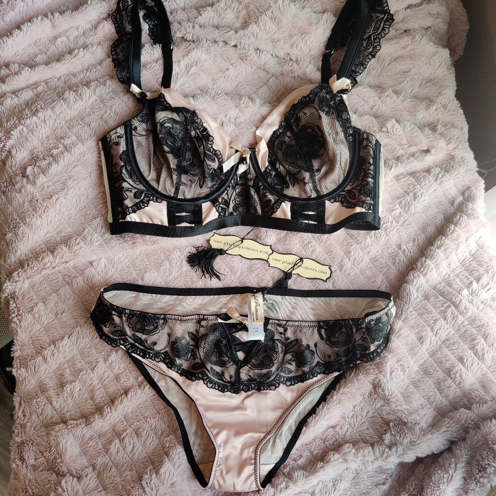 Playful Promises lingerie bra panties satin lace